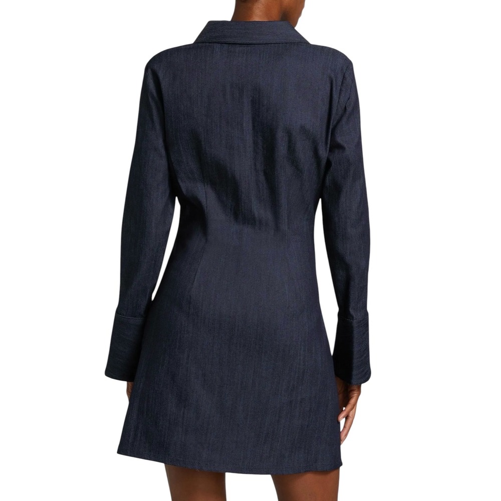 NEW CINQ À SEPT McKenna Twist-Front Denim Minidress Indigo Size 6 NWT - Picture 4 of 9